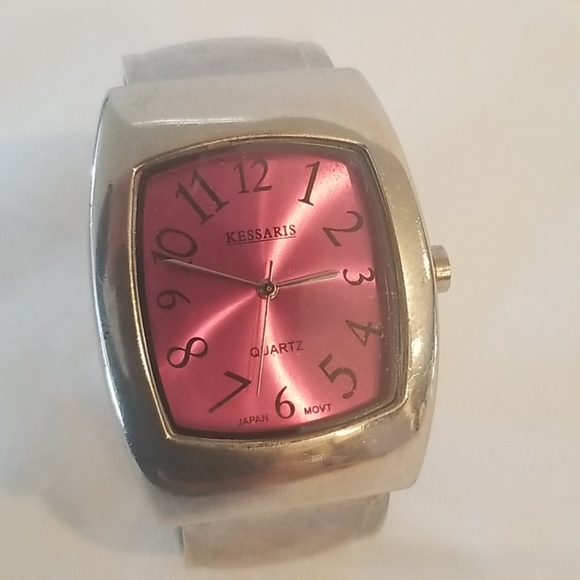 PINK and SILVER Cuff Bracelet Ladies Watch - Picture 2 of 7